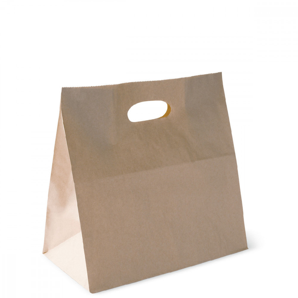 Paper Bag Brown D Die Cut handle 280 x 280 x 150mm 25/pack
