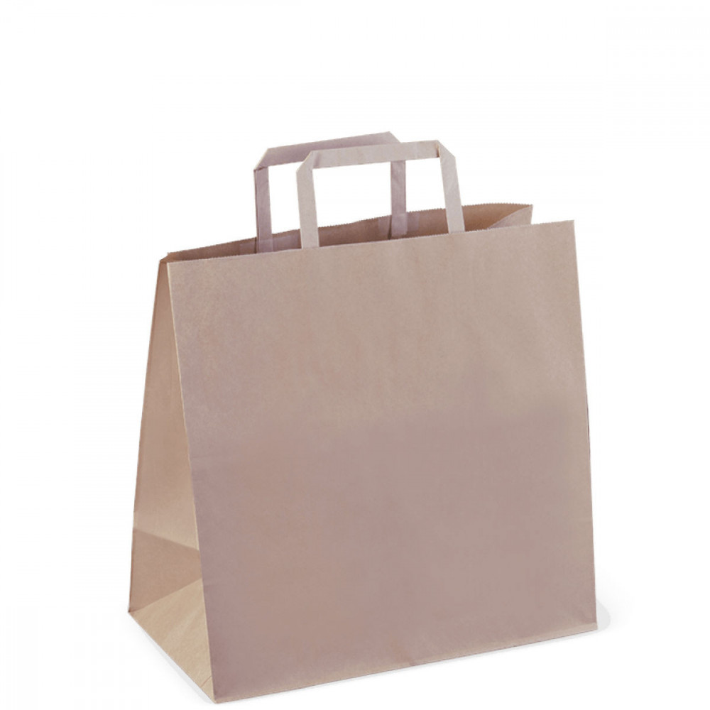 Paper Bag Brown No5 Flat Handle 275 x 280 x 150mm 25/pack