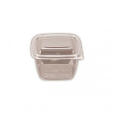 Cube 600ml Square Clear Hinged Container 50/pack