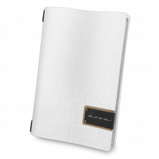 MenuModa Chef White A4 - Menu label - F3A44YE Real Bonded Leather 4 envelopes (8 pages) with elastic