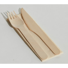 Wooden Knife Fork Napkin Pack Pinnacle 400/carton
