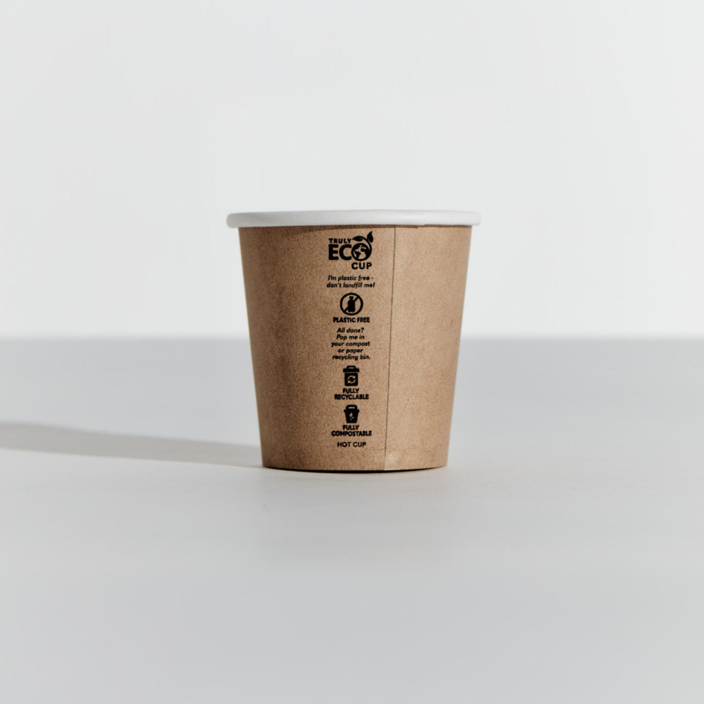 4oz Truly Eco Single Wall Paper Coffee Cup Kraft 50/pack
