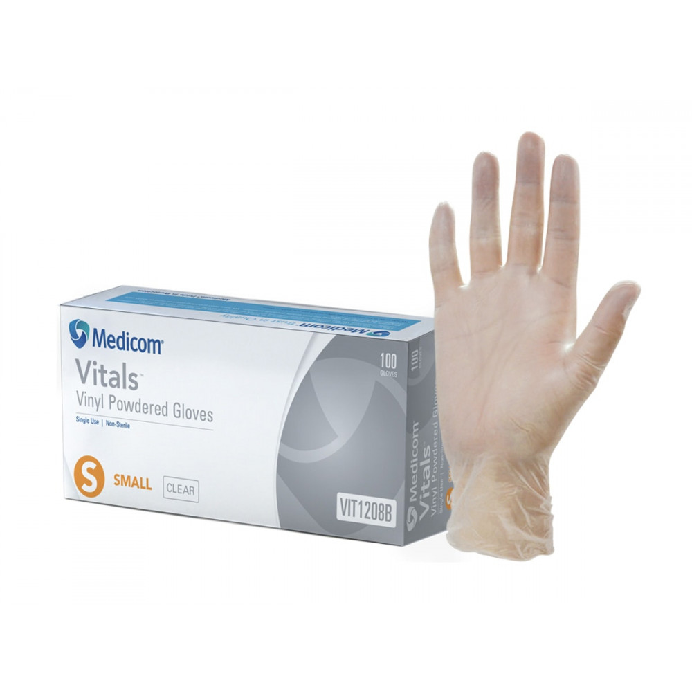 Medicom Gloves 100/pack Small Vinyl Powdered