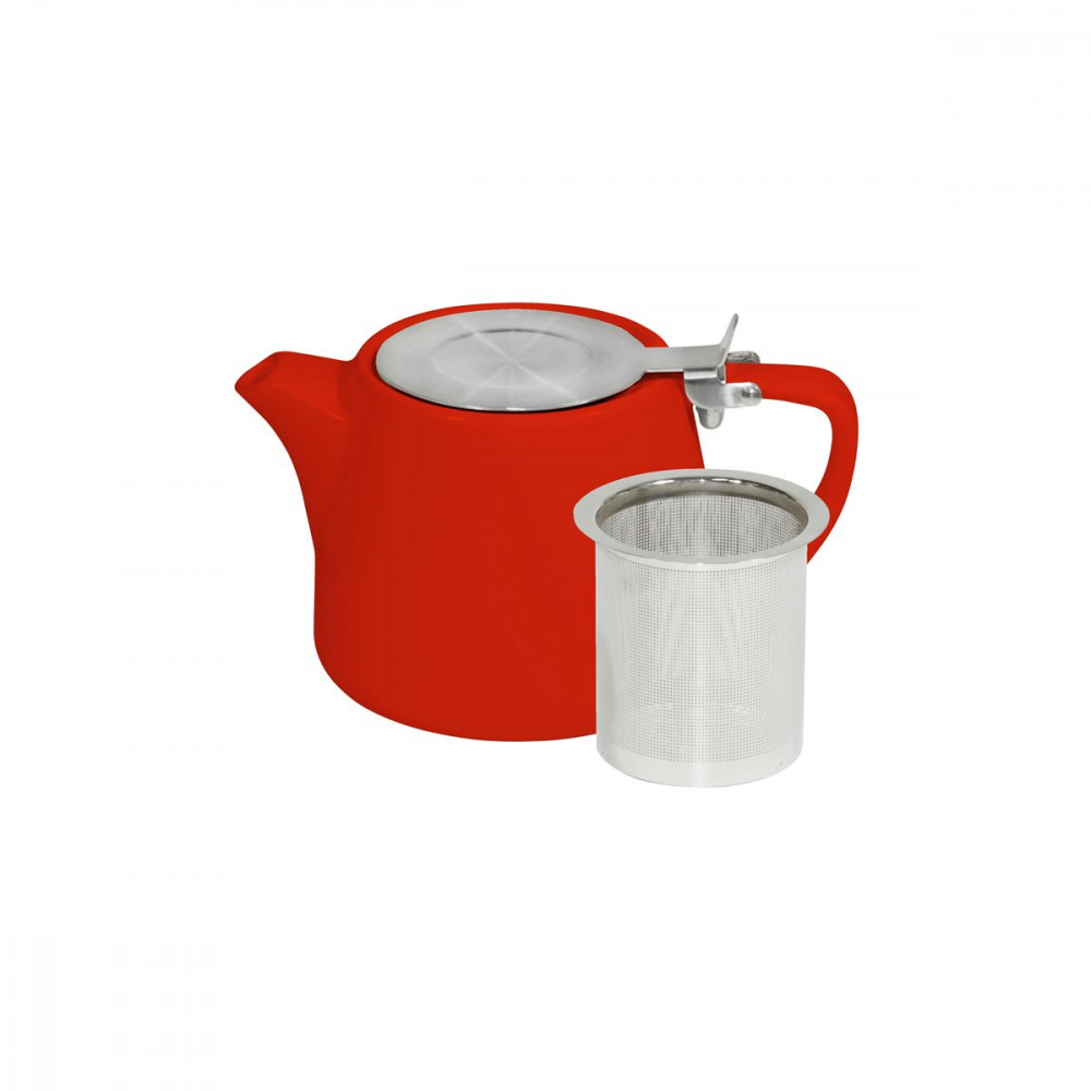 Brew Teapot Stackable 500ml with Infuser and Lid Chilli