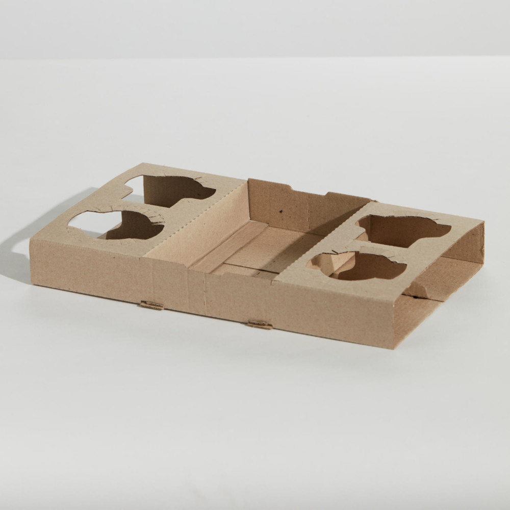 Cardboard 4 Cup Carry Tray Perforated ctn of 100