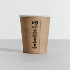 8oz UNI Truly Eco Single Wall Paper Coffee Cup Kraft 50/pack