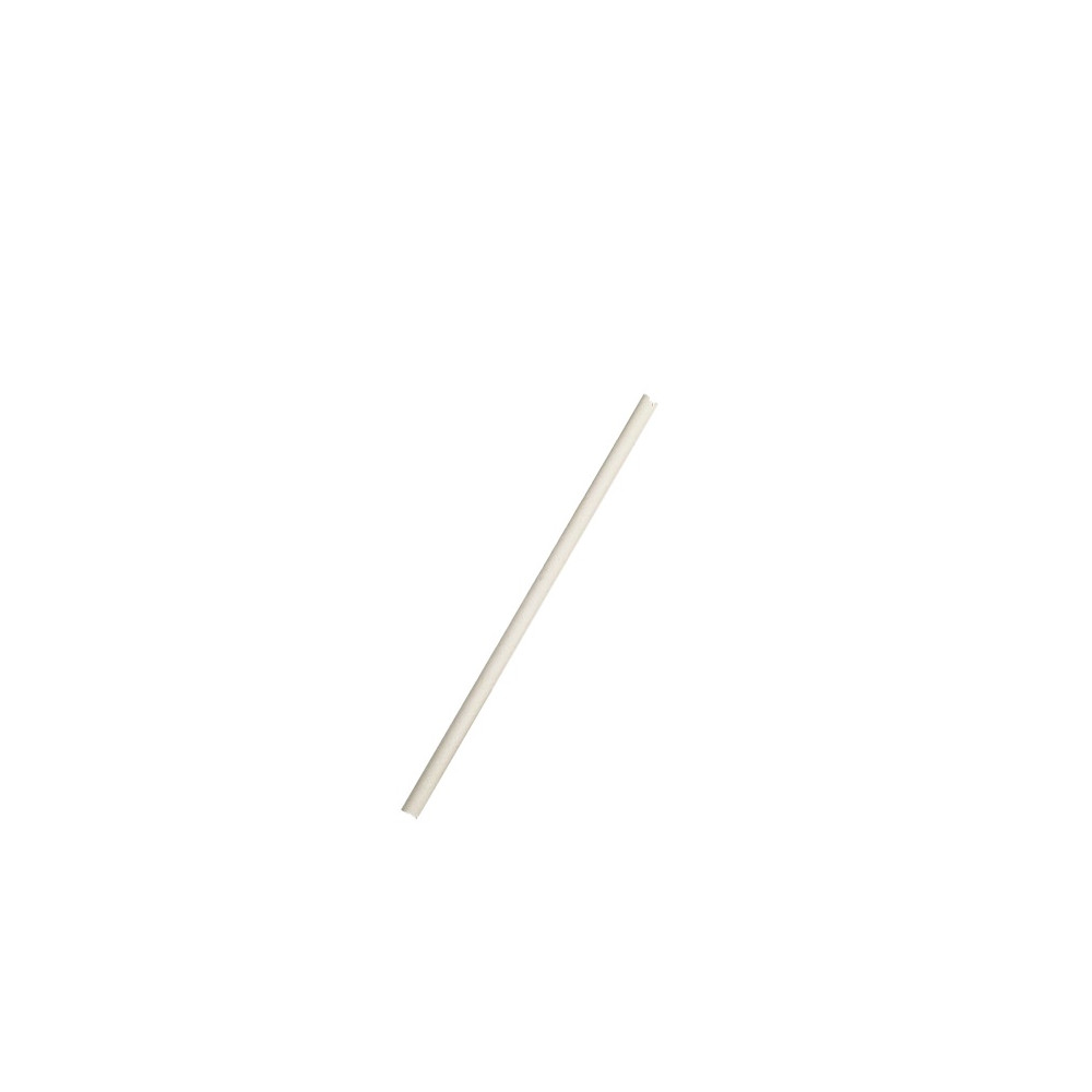 10x120mm Paper Straw Cocktail - White 250/pack
