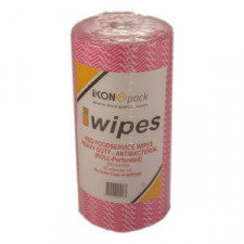 Red Heavy Duty Wipes 30x45cm 90 sheets roll iKon Pack