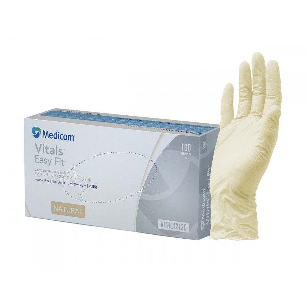 Gloves 100/pack Latex Easy Fit Powder Free XS