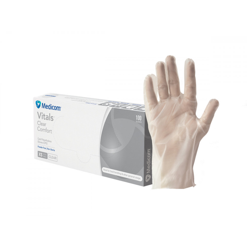 Gloves Medium 1000/carton CPE Medicom